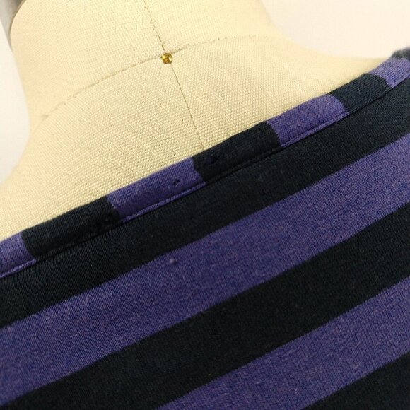 Horny Toad & Co. Stretchy Foxtrot Dress Size S Purple Blue Stripe Hi Low Hemline - Picture 7 of 10